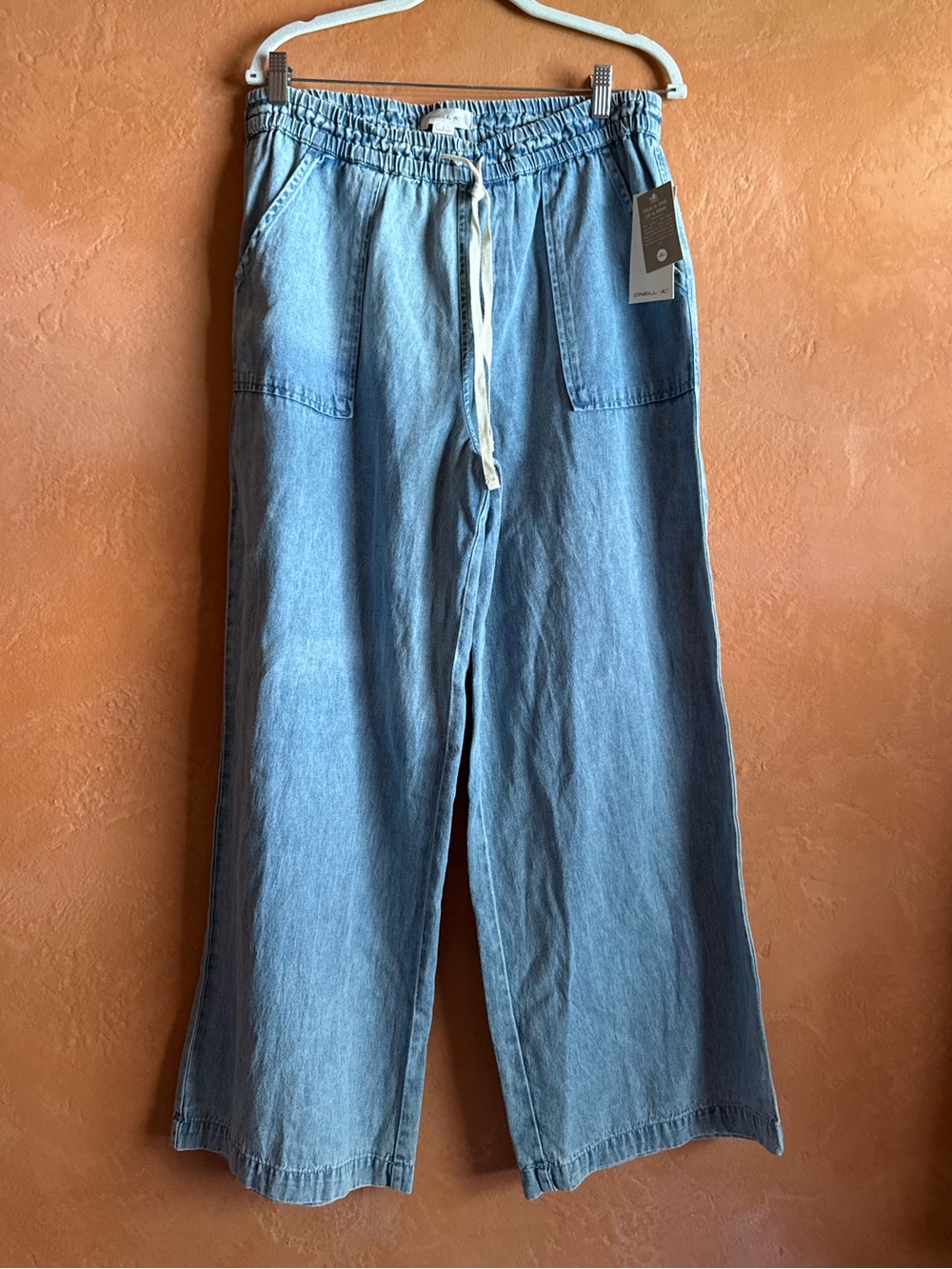 O’Neill Sevie Denim Wide Leg Pull On Pants NWT Size Large